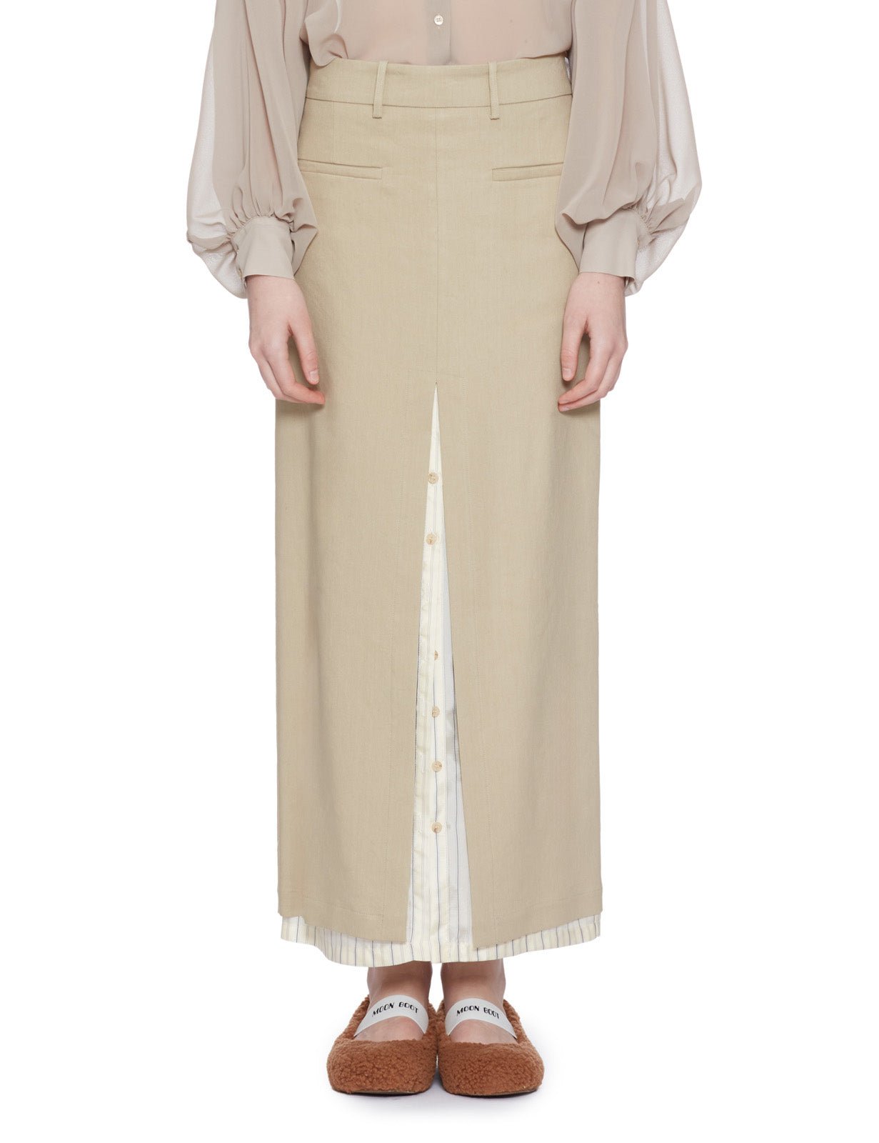 gonna lino stretch spacco kaki - alysi - gonna