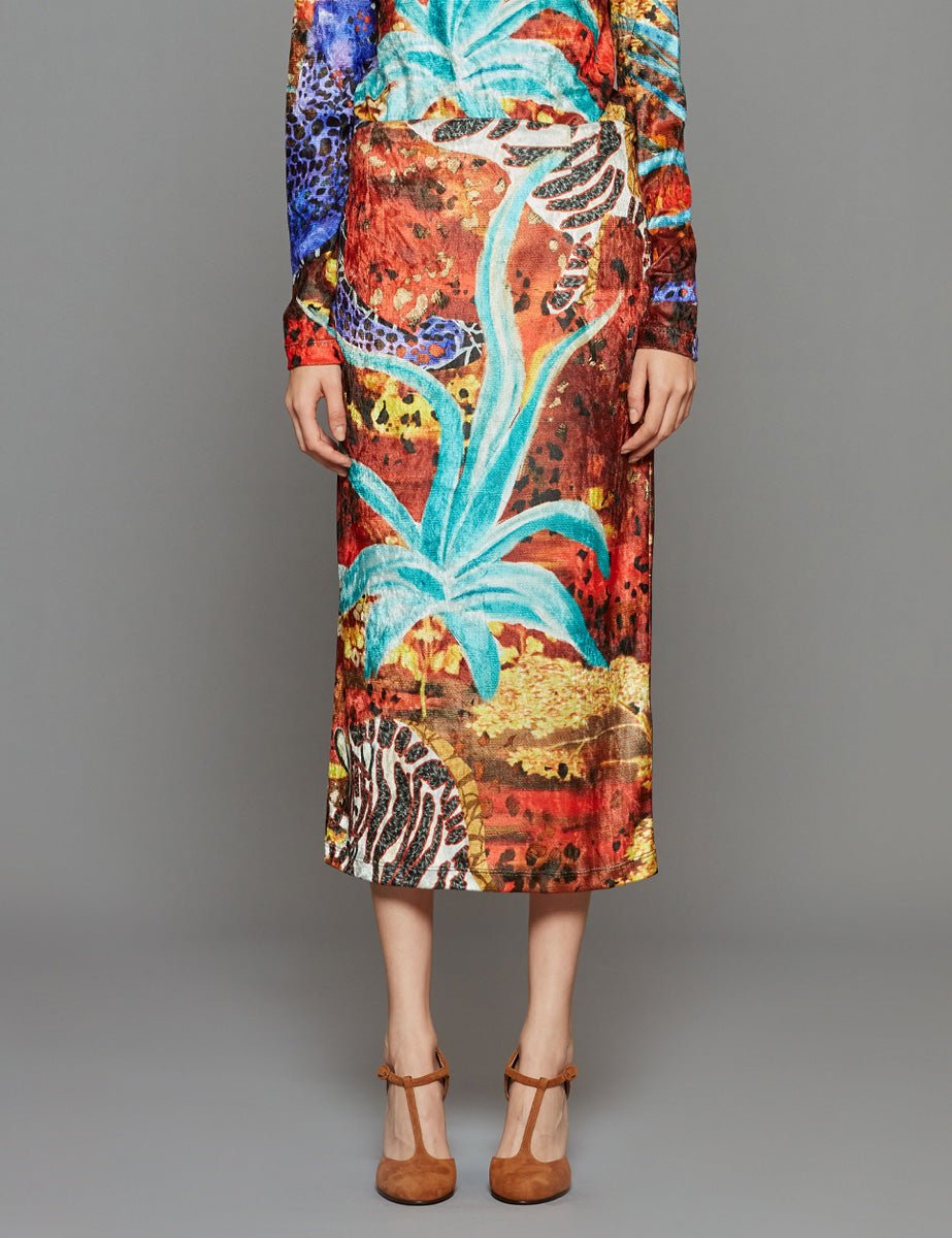gonna longuette fiore africa - Frida SRL