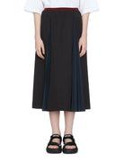 gonna midi cotone plisse blu black - plan c - gonna