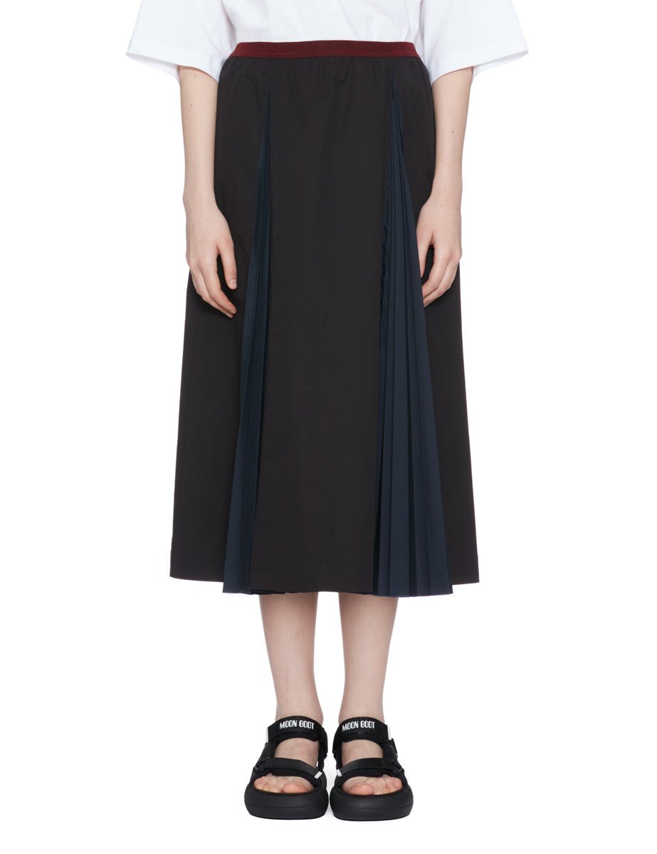 gonna midi cotone plisse blu black - plan c - gonna