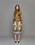 gonna midi giallo nero - Frida SRL