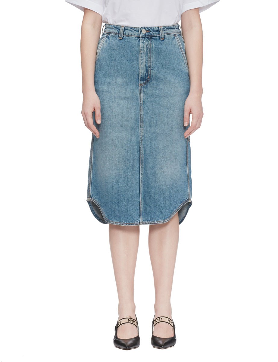 gonna midi piper mediterranean blu - Frida SRL