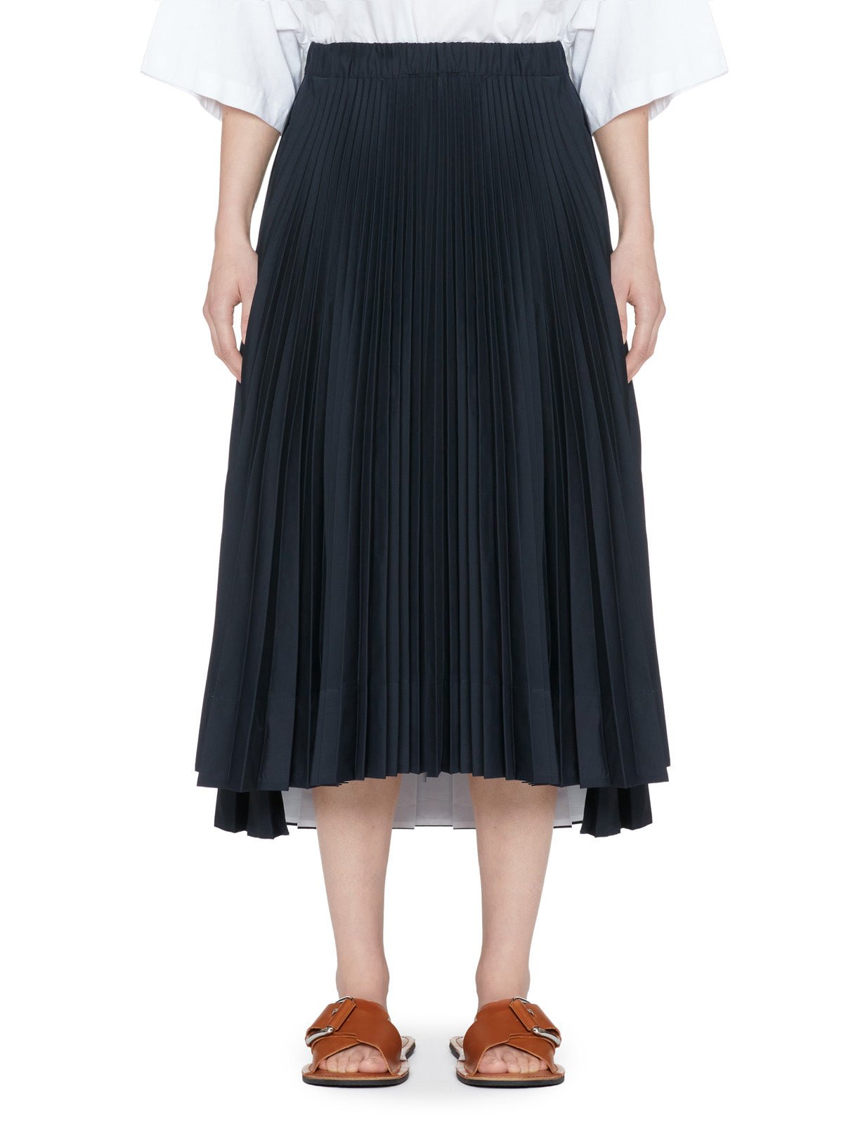 gonna midi plisse blu black - plan c - gonna