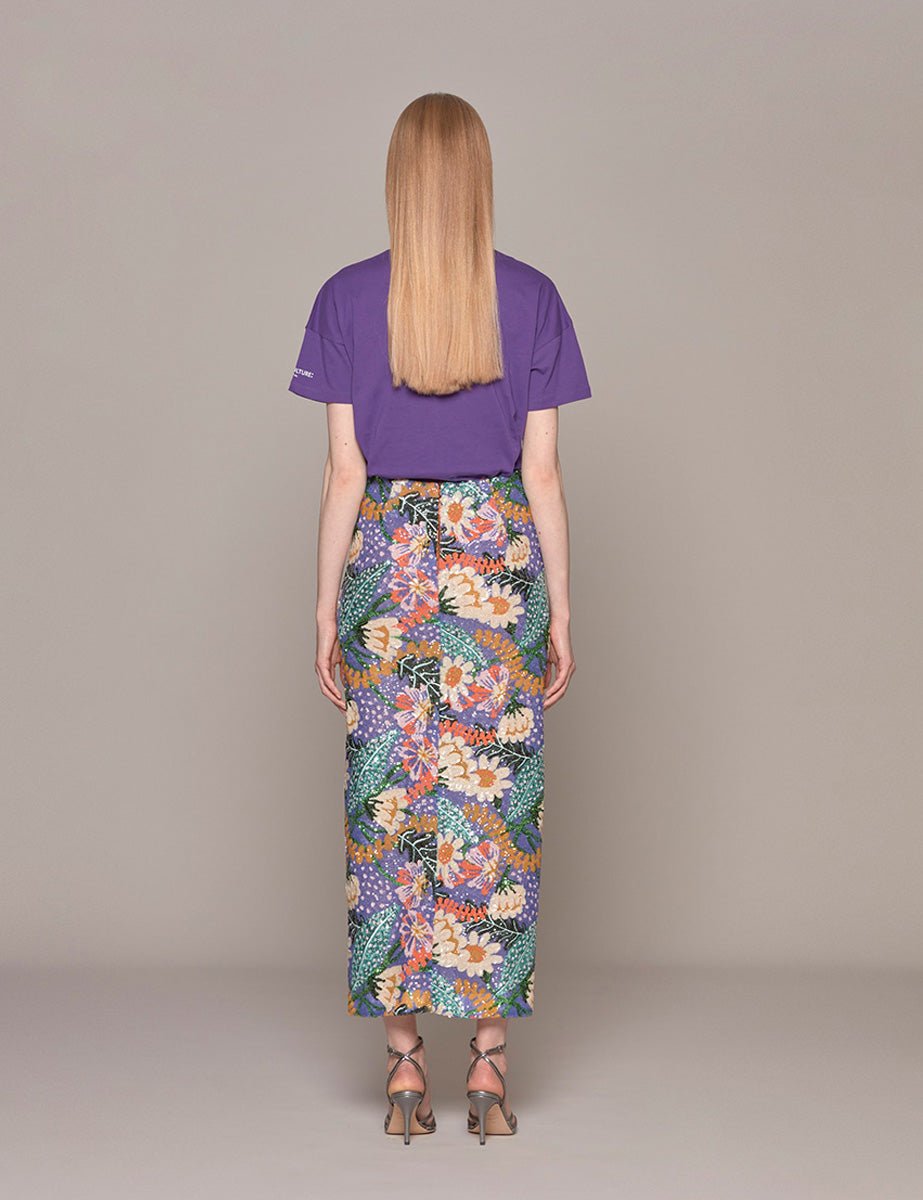 gonna paillettes purple orange - hebe studio - gonna