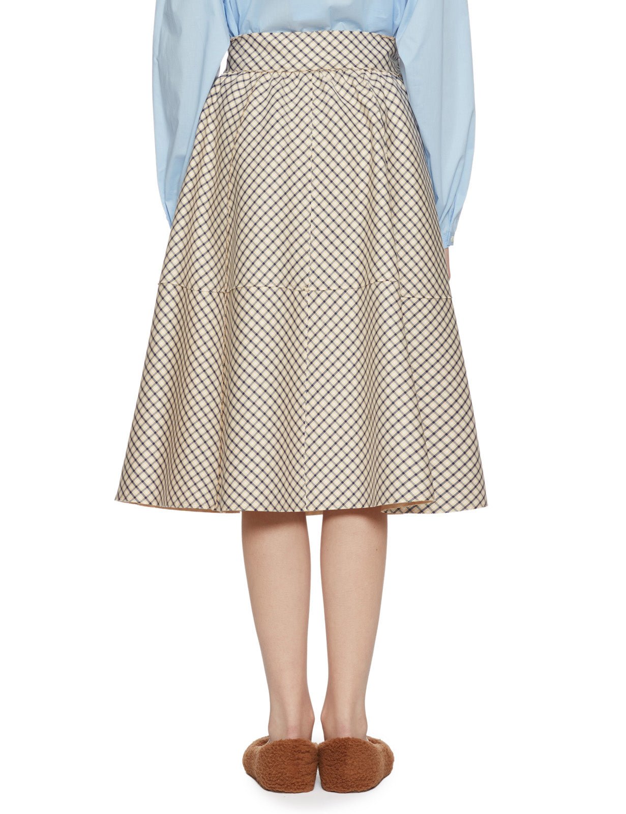 gonna phoebe ruota check beige blu - jejia - gonna