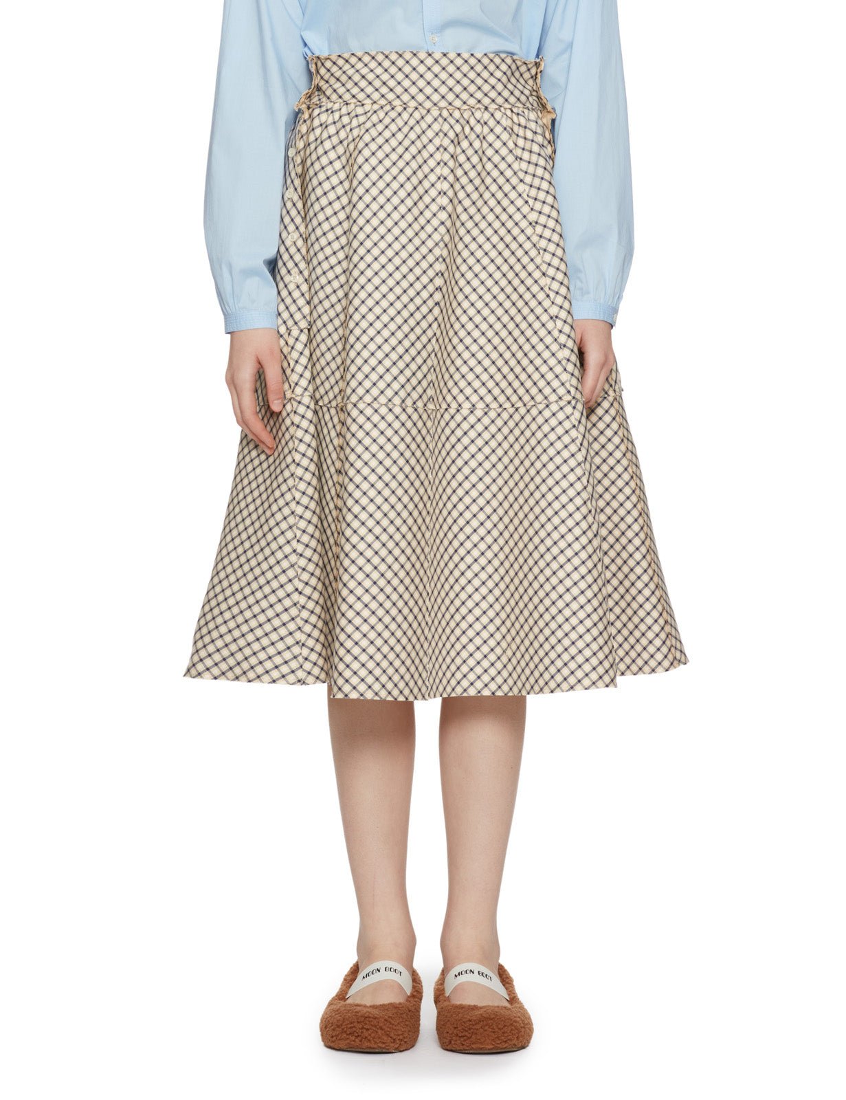 gonna phoebe ruota check beige blu - jejia - gonna