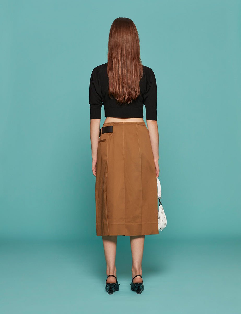 gonna pieghe tasche caramel - tibi - gonna