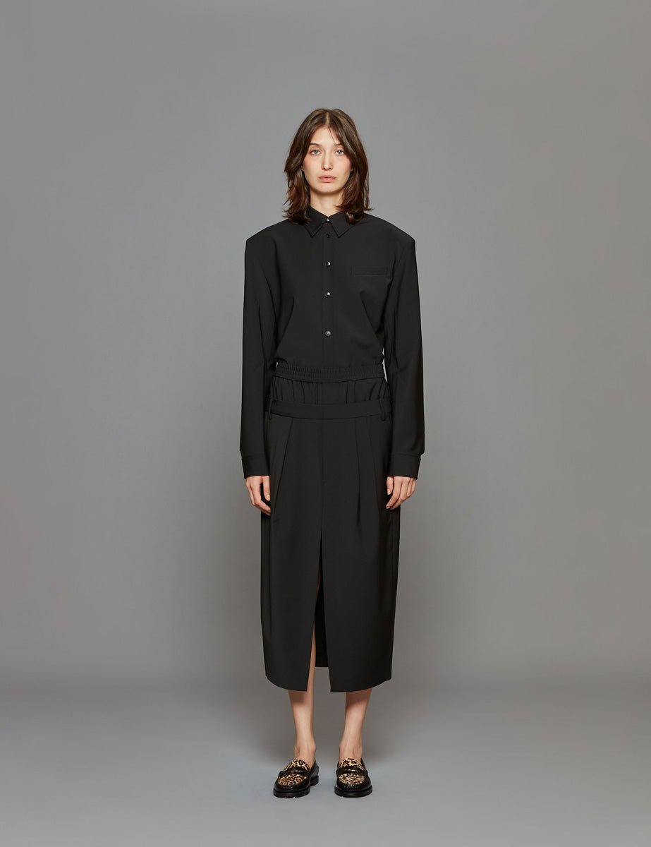 gonna recycled wool black - Frida SRL