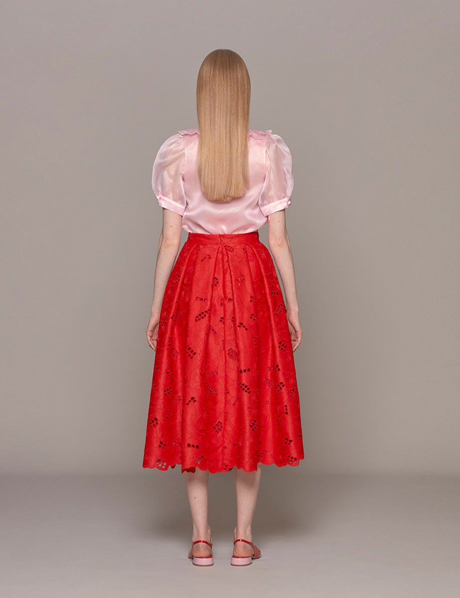 gonna ruota macrame rosso - vivetta - gonna