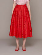 gonna ruota macrame rosso - vivetta - gonna