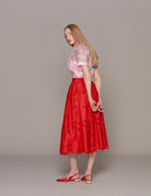 gonna ruota macrame rosso - vivetta - gonna