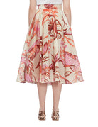 gonna ruota organza fiori panna - stella jean - gonna