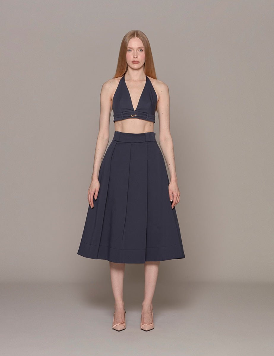 gonna svasata pieghe blu - vivetta - gonna