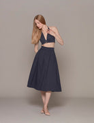 gonna svasata pieghe blu - vivetta - gonna