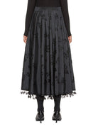 gonna taffeta ricamata mano nero - beatrice b - gonna