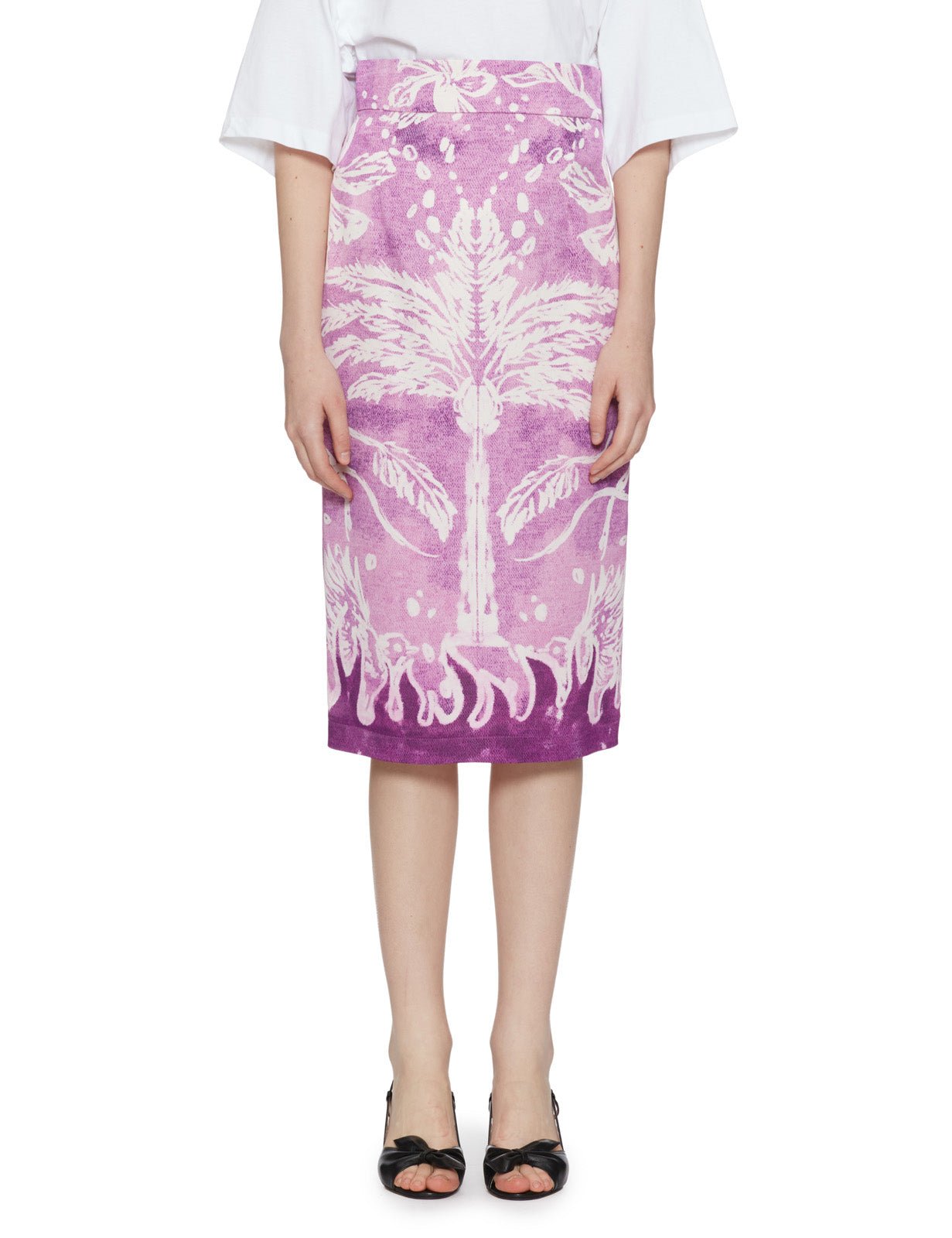 gonna tubino bianco lilla - stella jean - gonna