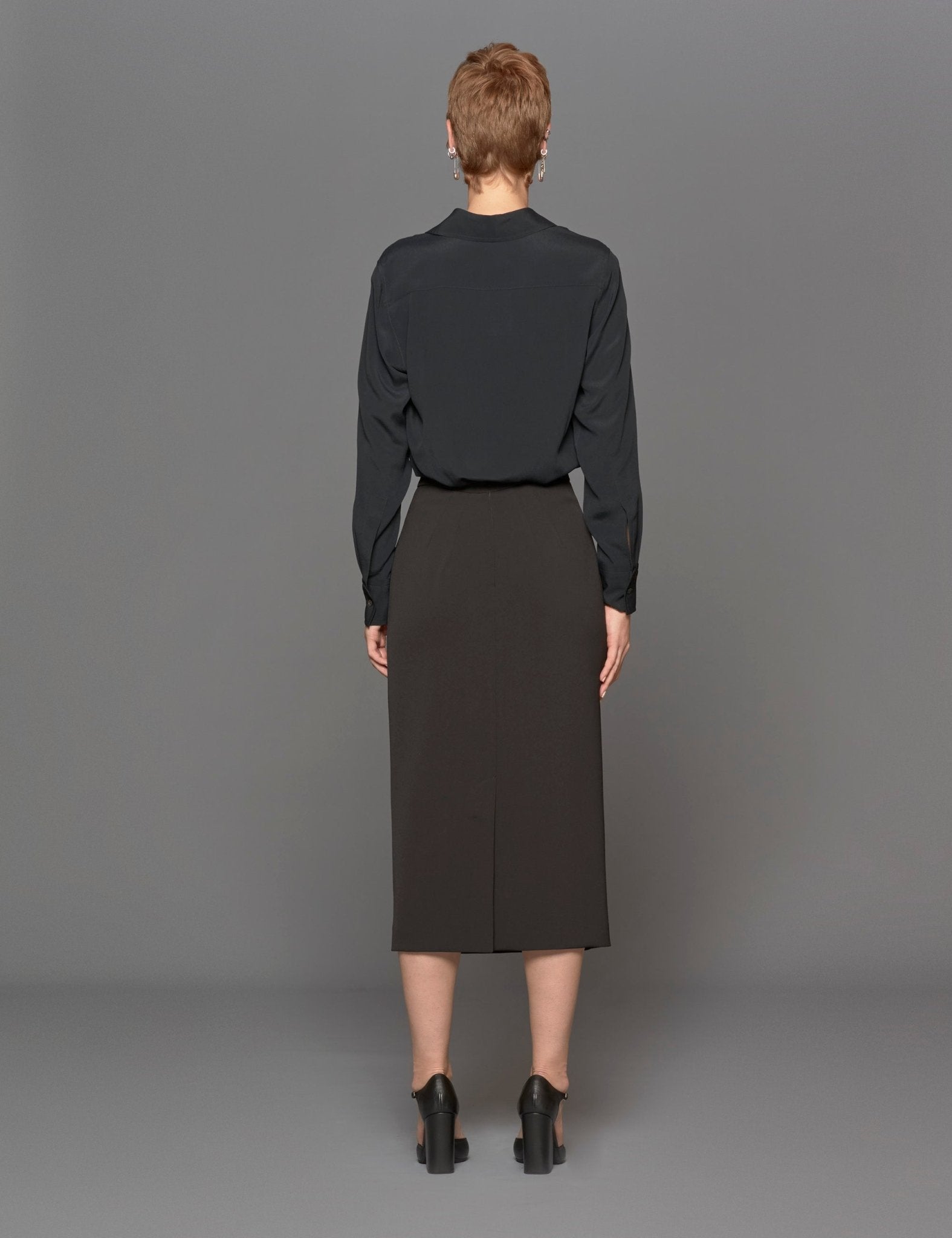 gonna tubino crepe nero - Frida SRL
