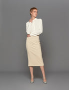 gonna tubino crepe panna - blufrida - gonna