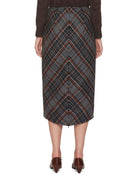 gonna tubino lana check grigio arancione - n21 alessandro dell'acqua - gonna