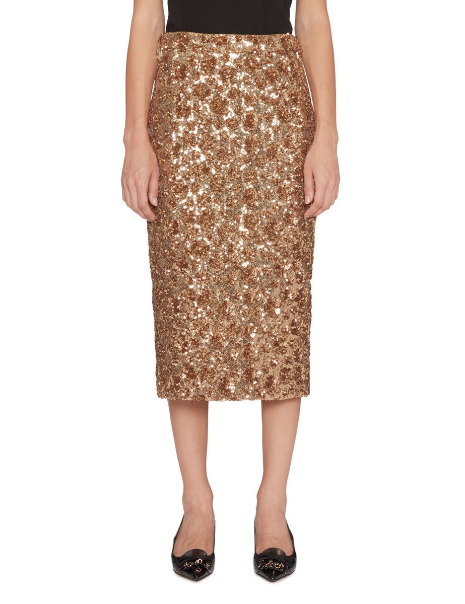 gonna tubino paillettes oro - n21 alessandro dell'acqua - gonna