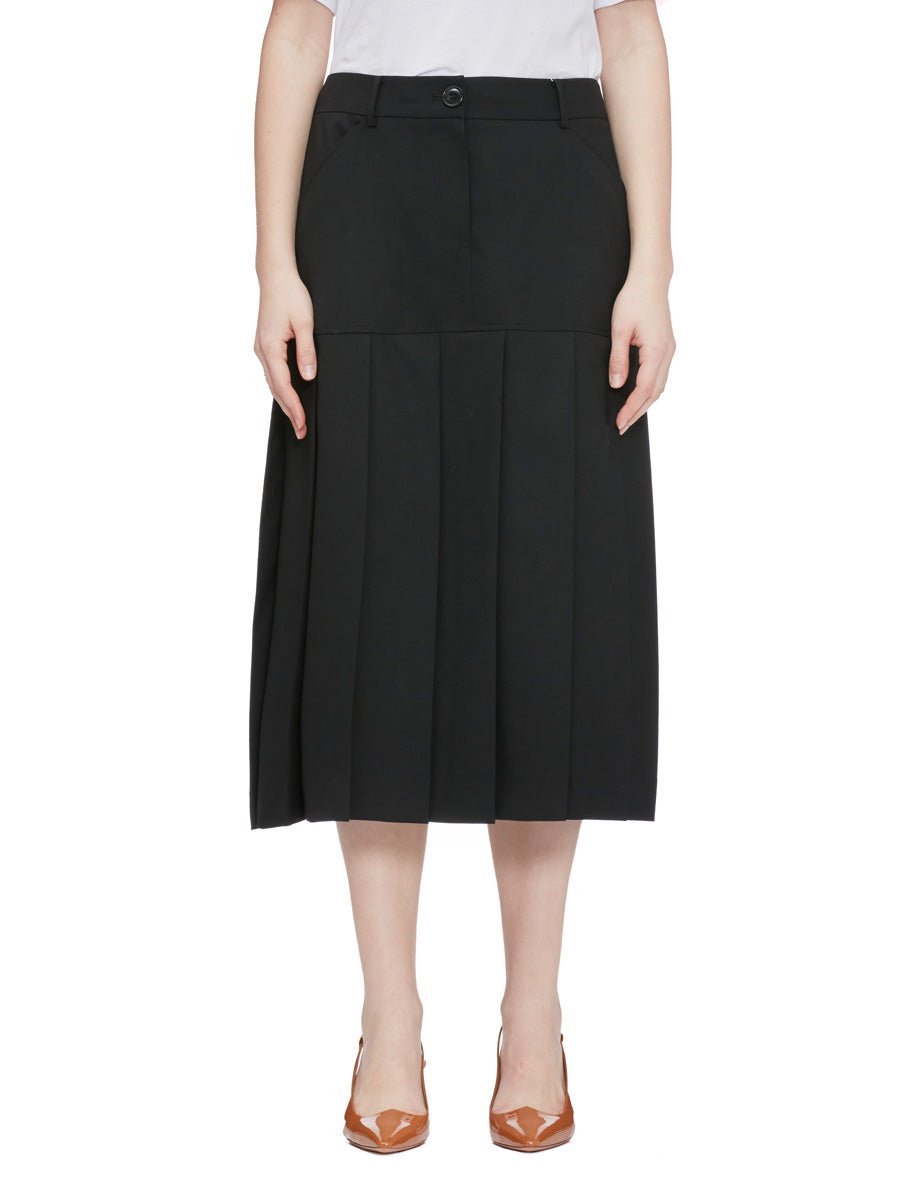gonna tubino pieghe black - Frida SRL