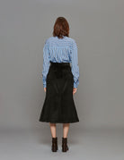 gonna velluto coste nero - Frida SRL
