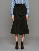 gonna velluto coste nero - Frida SRL