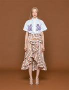 gonna volant cammello - stella jean - gonna