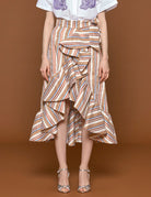 gonna volant cammello - stella jean - gonna