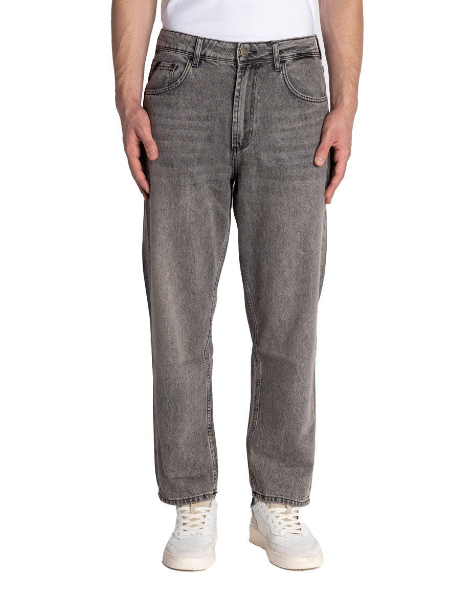 jeans ampio sporcato denim grigio - pont denim - jeans