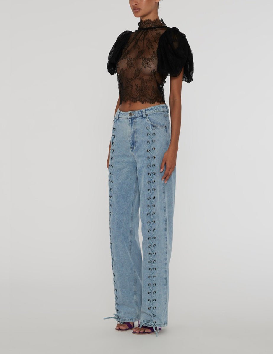 jeans light blu denim - rotate - jeans