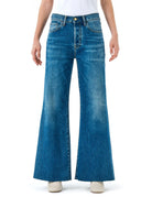jeans luna flared medium navy blue - cycle - jeans