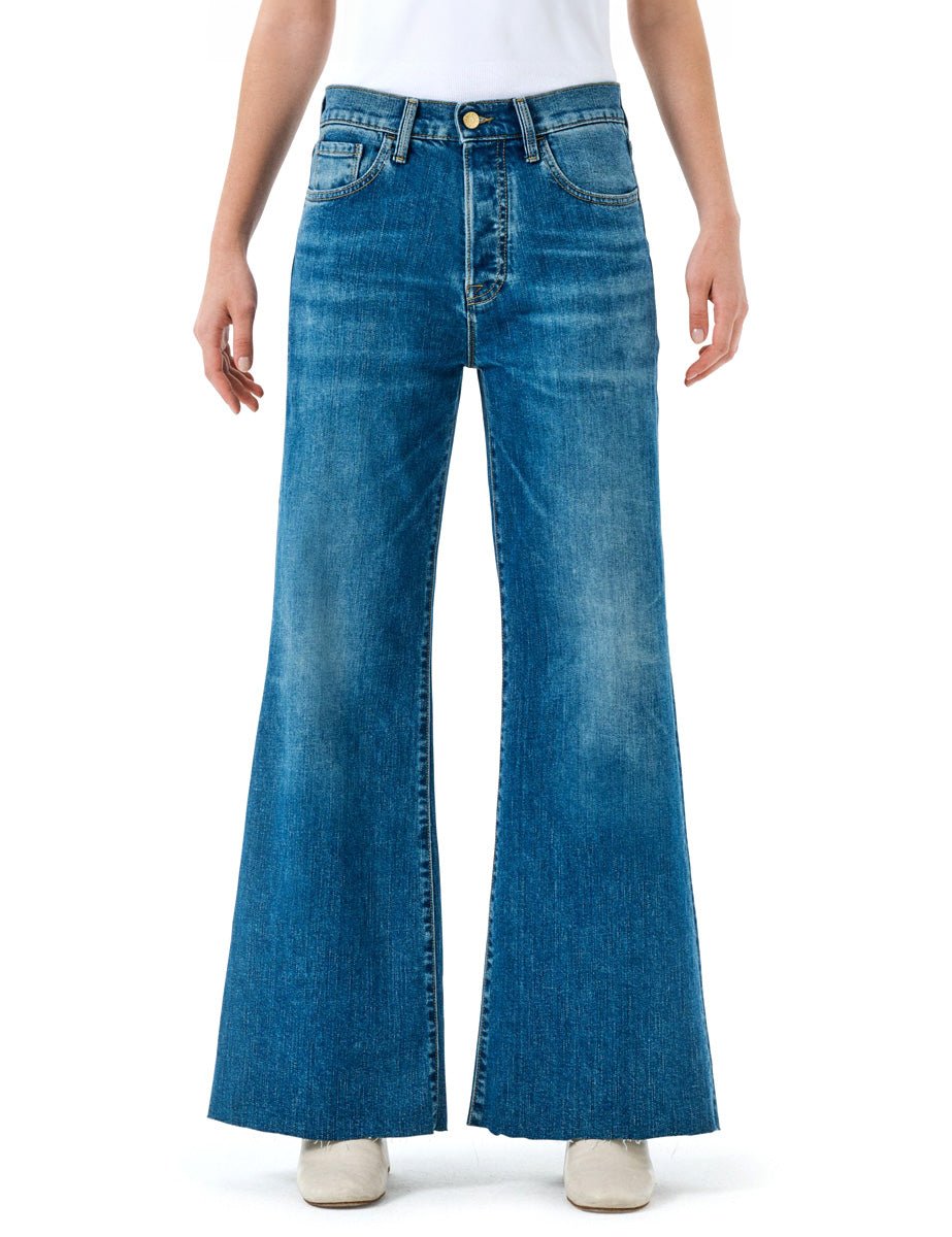 jeans luna flared medium navy blue - cycle - jeans