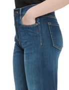 jeans luna palazzo sfrangiato navy - Frida SRL