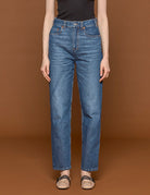 jeans natural straight dark stone wash - spot - jeans