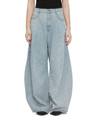 jeans pearl embellished balloon sky blue - Frida SRL