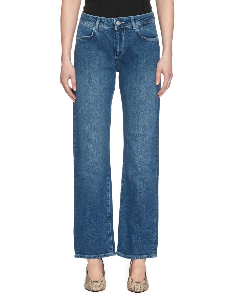 jeans regular straight leg blu scuro - pont denim - jeans