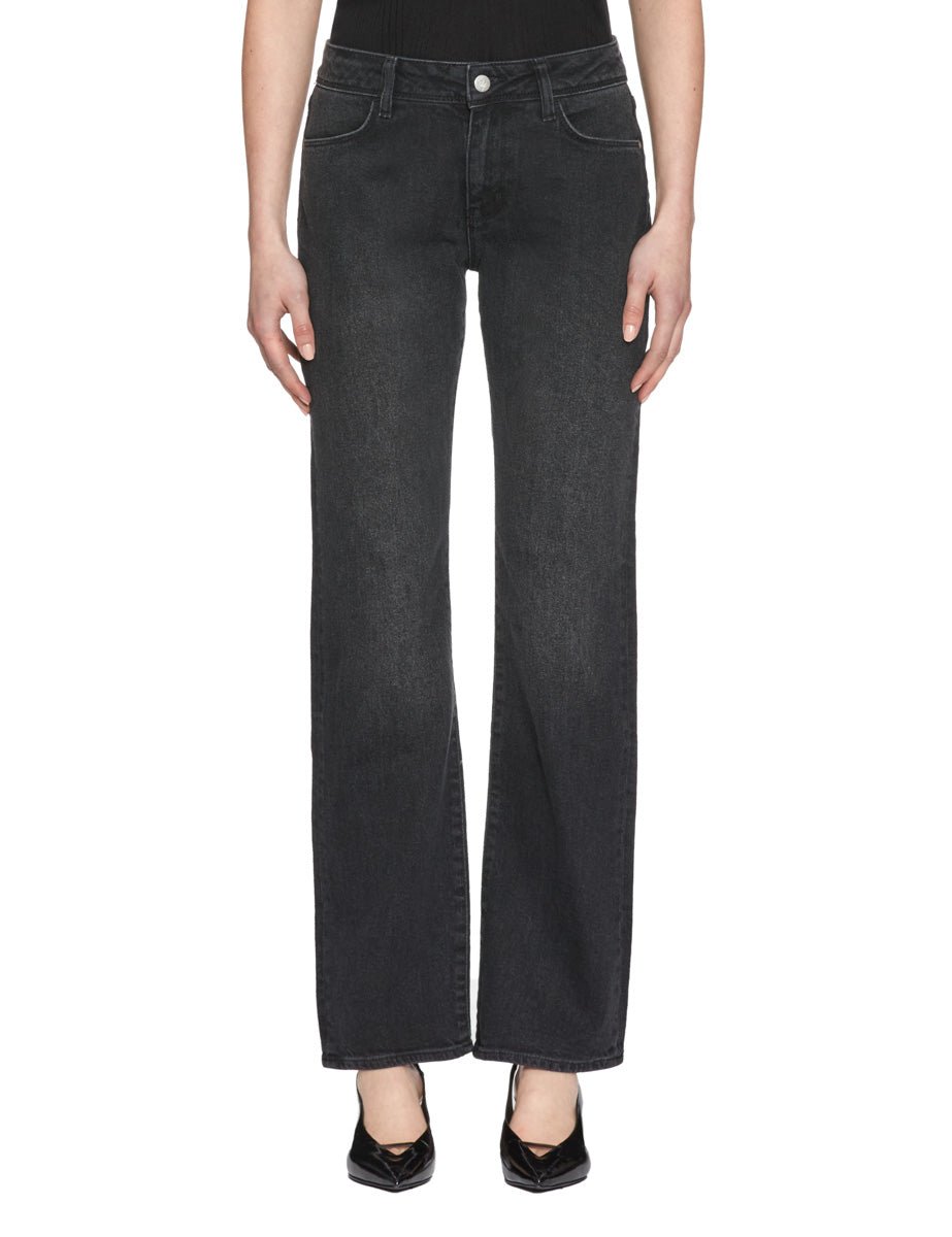 jeans regular straight leg denim nero - pont denim - jeans