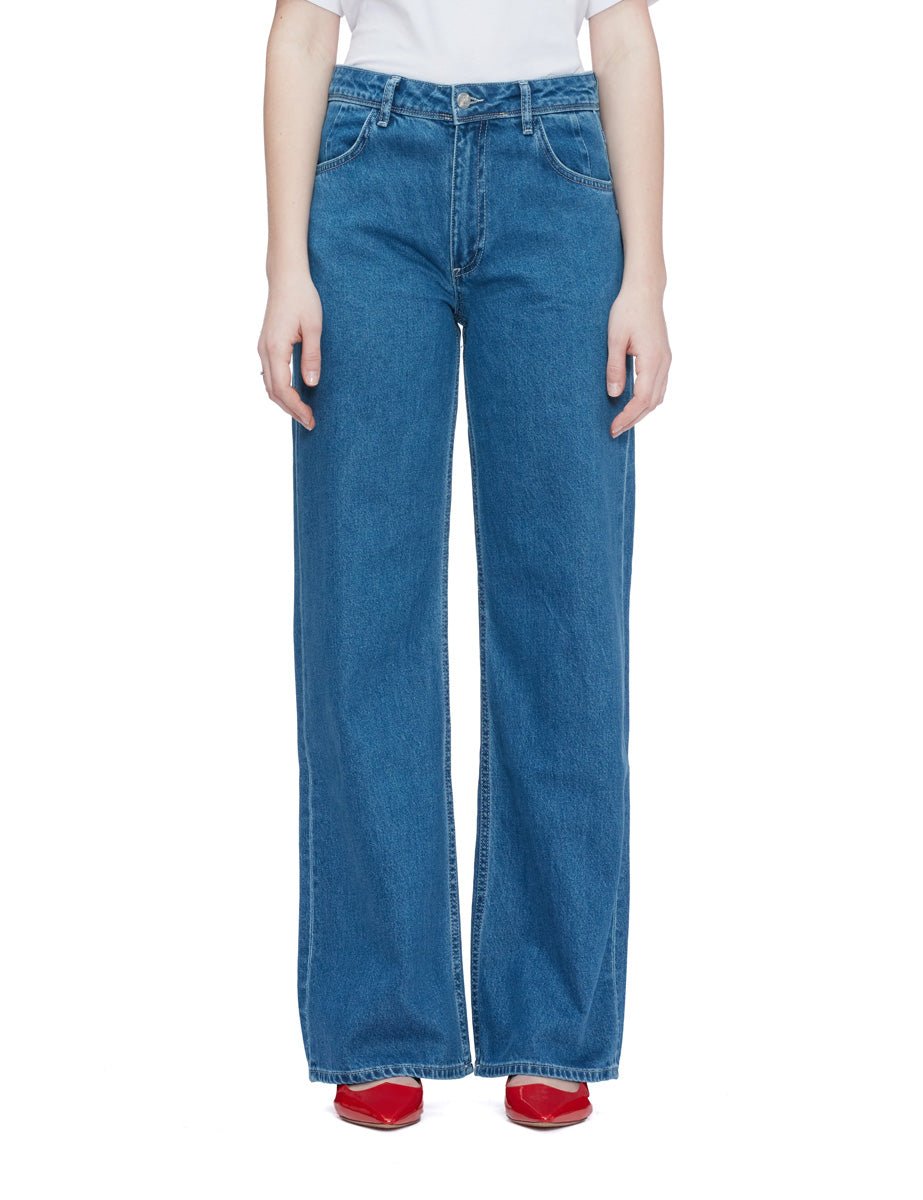 jeans relaxed straight denim blu - Frida SRL