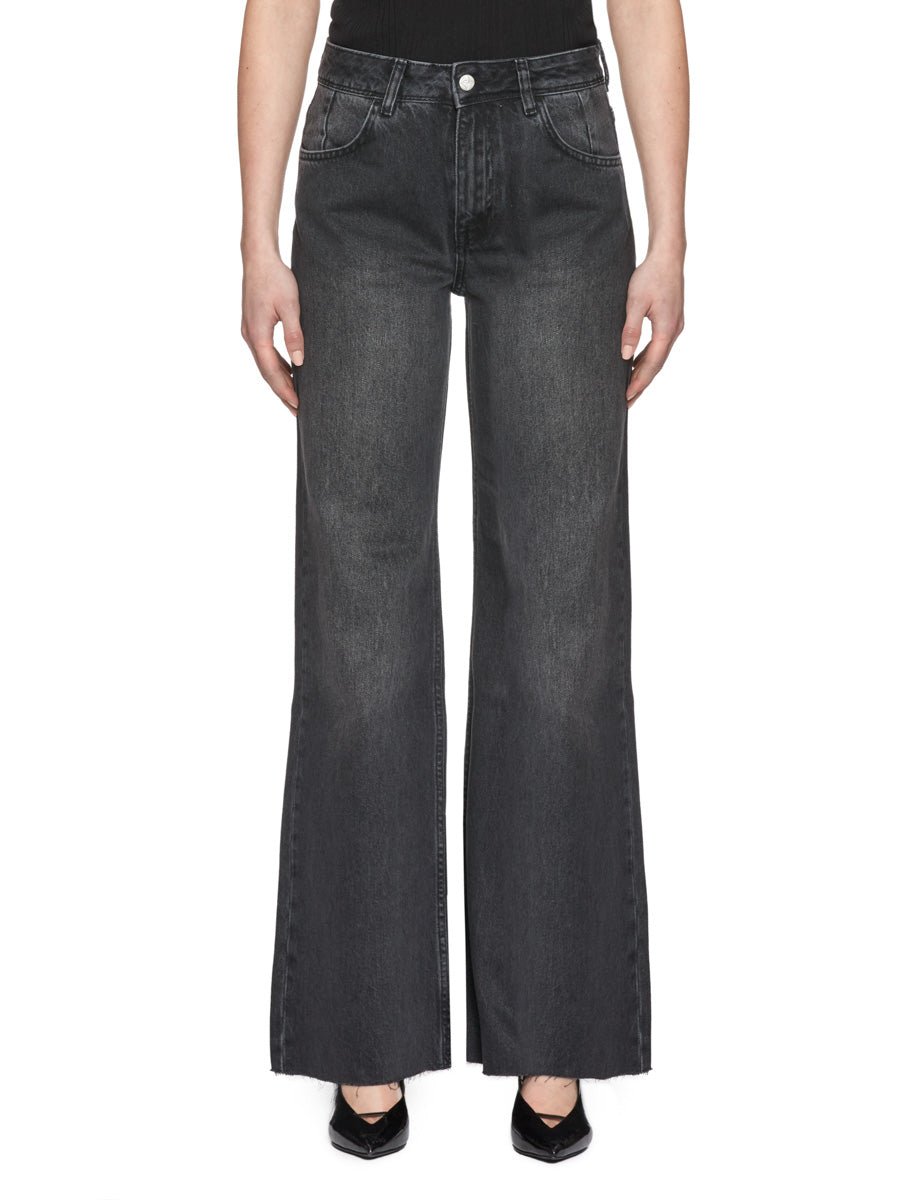 jeans relaxed straight leg denim nero - pont denim - jeans