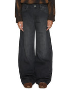 jeans relaxed straight leg nero - pont denim - jeans