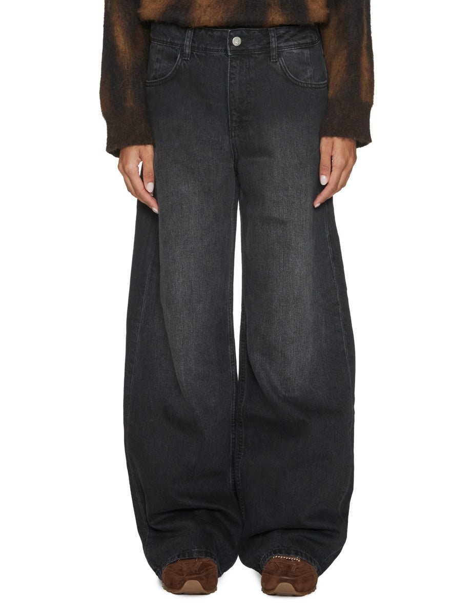 jeans relaxed straight leg nero - pont denim - jeans