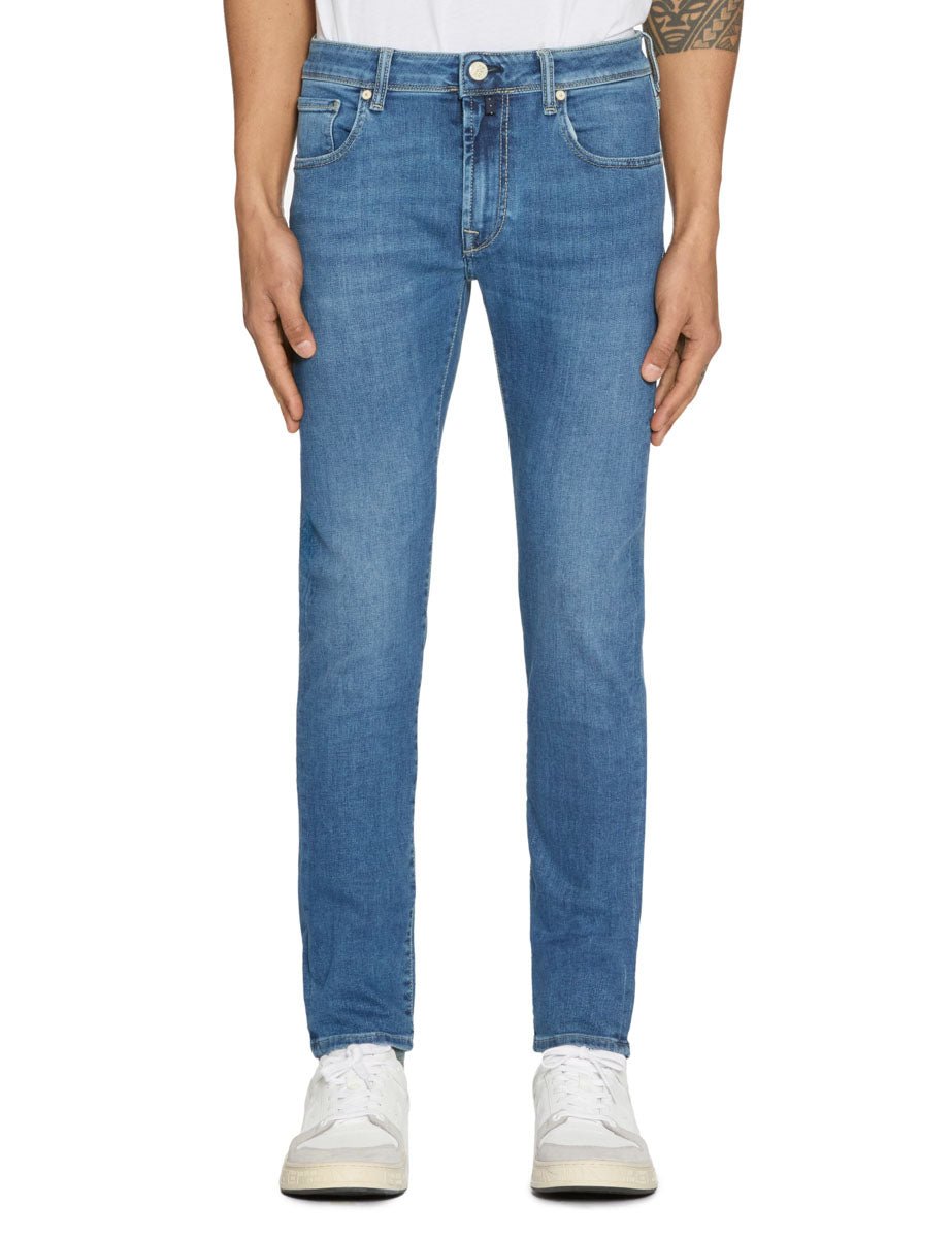 jeans skinny cinque tasche denim scuro - Frida SRL