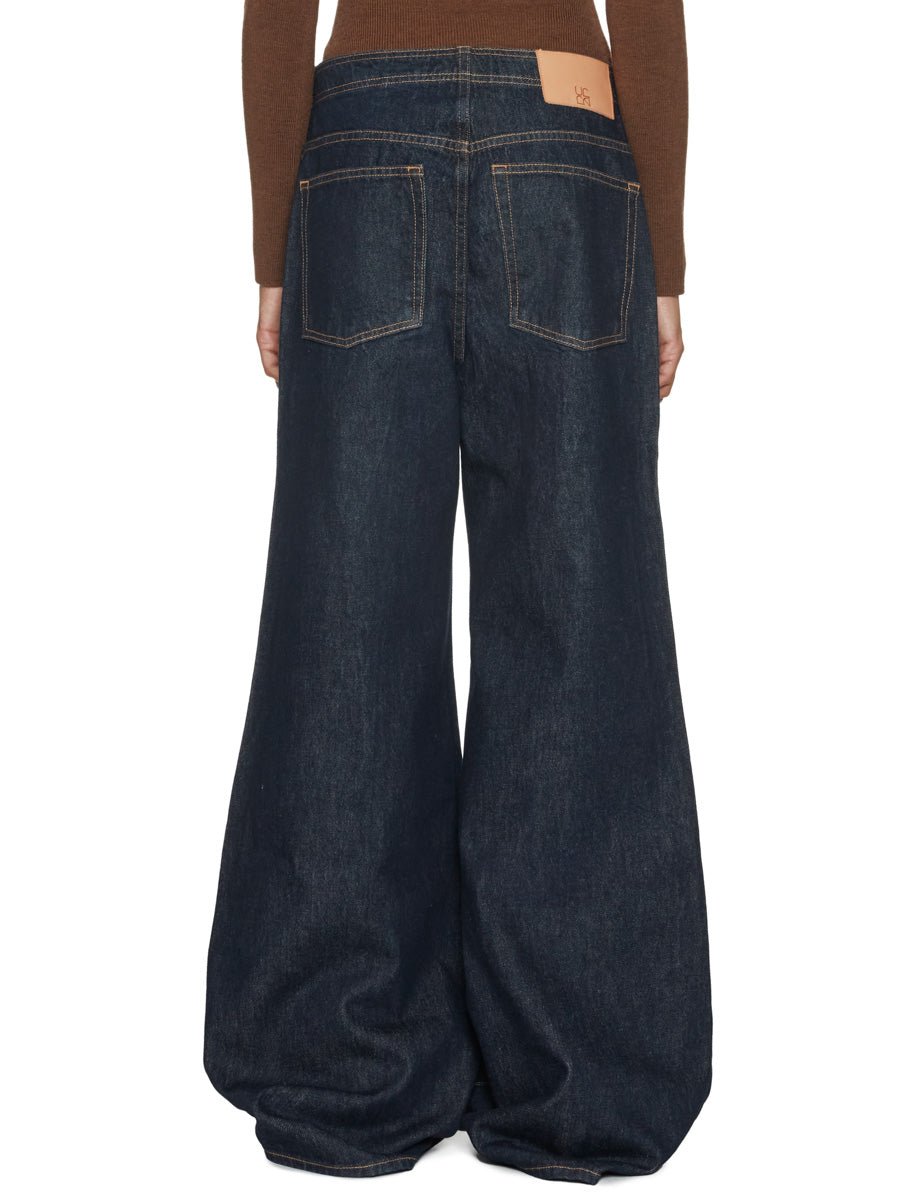jeans the bianca gamba larga denim scuro - ulla johnson - jeans