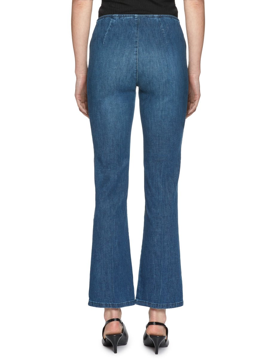 jeans zampetta cropped elastico denim leggero - blufrida - jeans