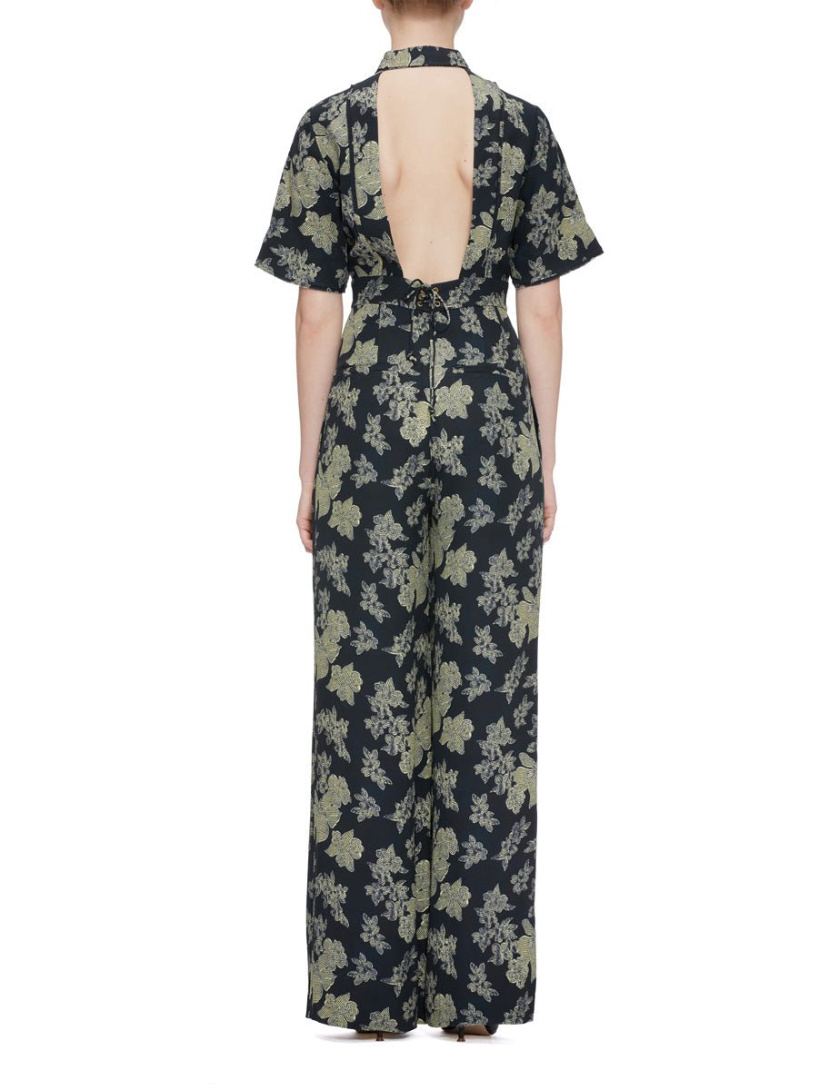 jumpsuit deia satin back crepe minuit - ulla johnson - jumpsuit