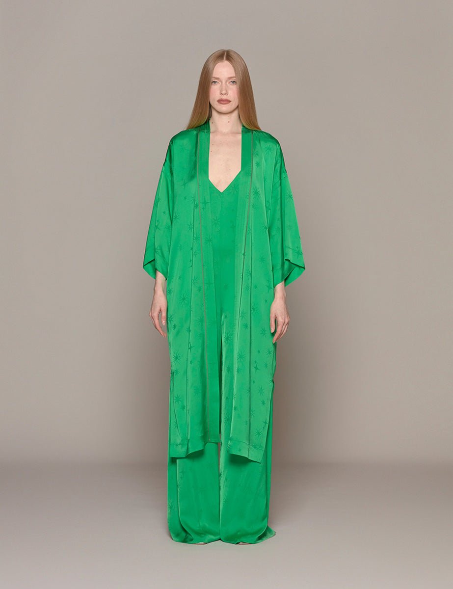 kimono jacquard etoile paradise verde - forte forte - stola