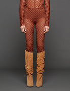 leggings damier cioccolato - Frida SRL