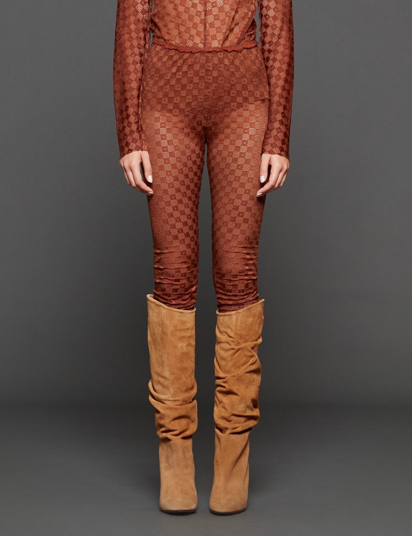 leggings damier cioccolato - Frida SRL