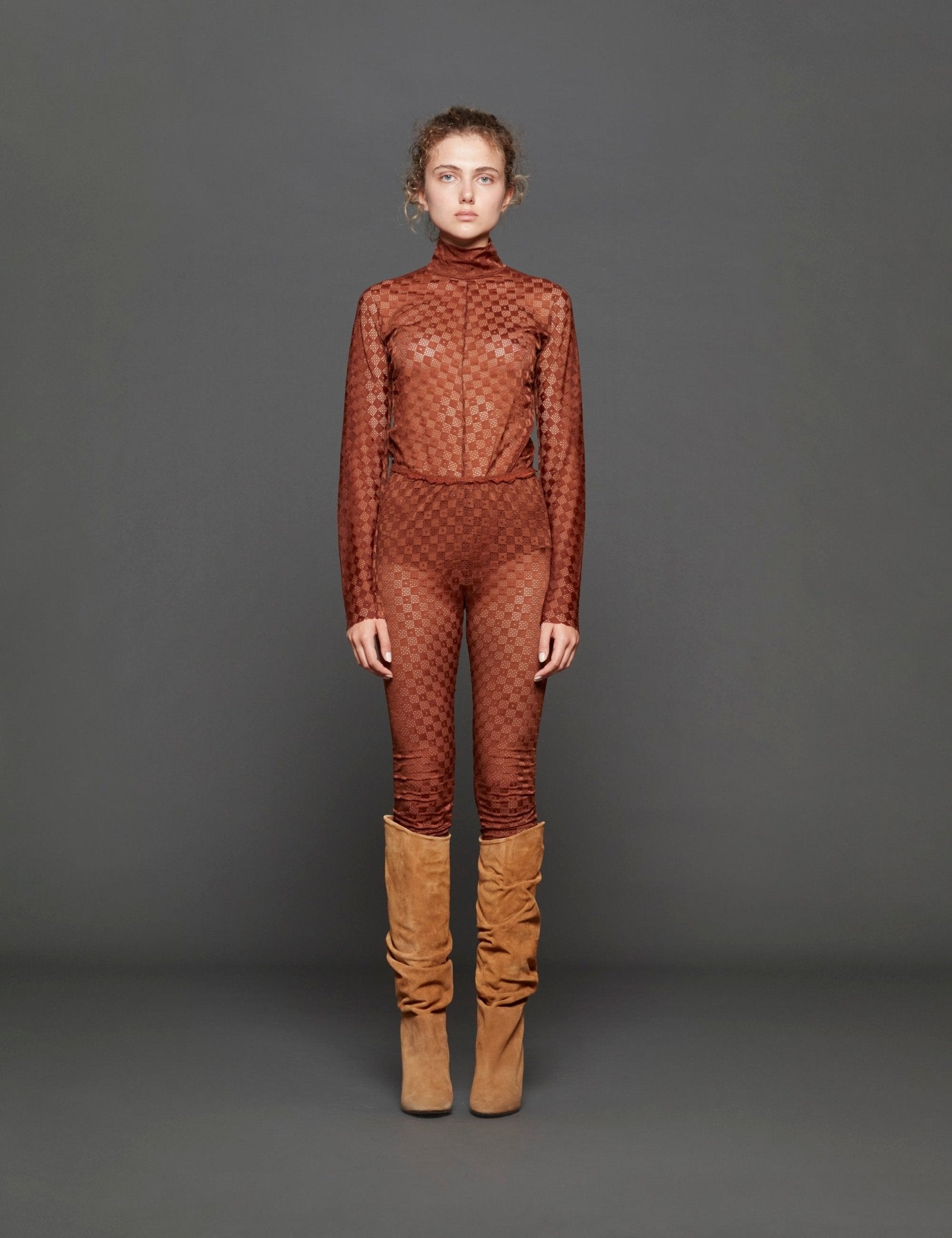 leggings damier cioccolato - Frida SRL